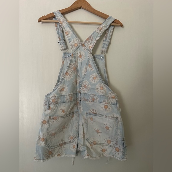 No Boundaries Light Blue Floral Denim Overalls - Picture 5 of 5